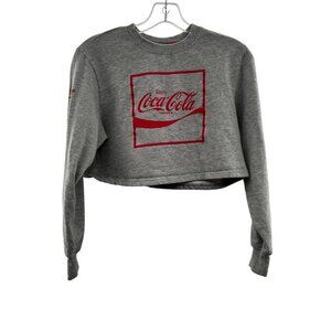 Coca-Cola Women's Logo Cropped Sweatshirt Gray/Red Size XS